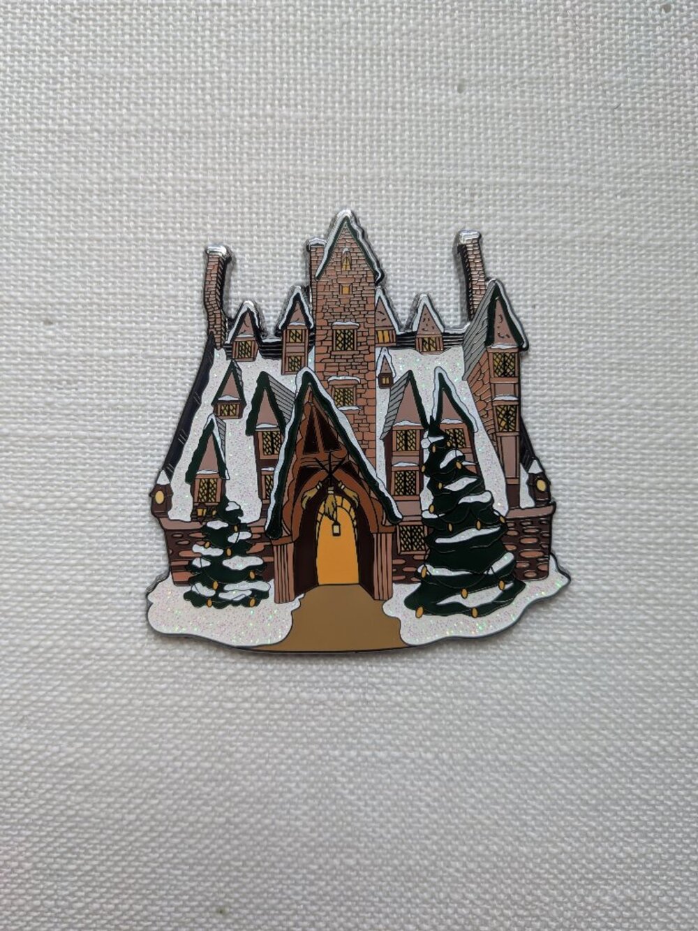 Three Broomsticks in Winter Pin